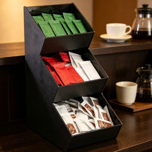 Three-Layer Multi-Compartment Acrylic Countertop Space-Saving Condiment Rack